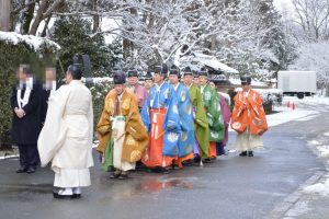 Shinto priests at Kamogamo shrine