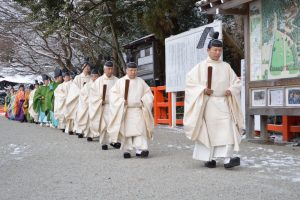 Shinto priests at Kamogamo shrine