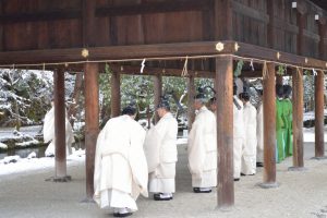 Shinto priests in Kamigamo shrine