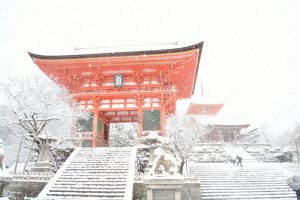 工事前の清水寺・雪景色